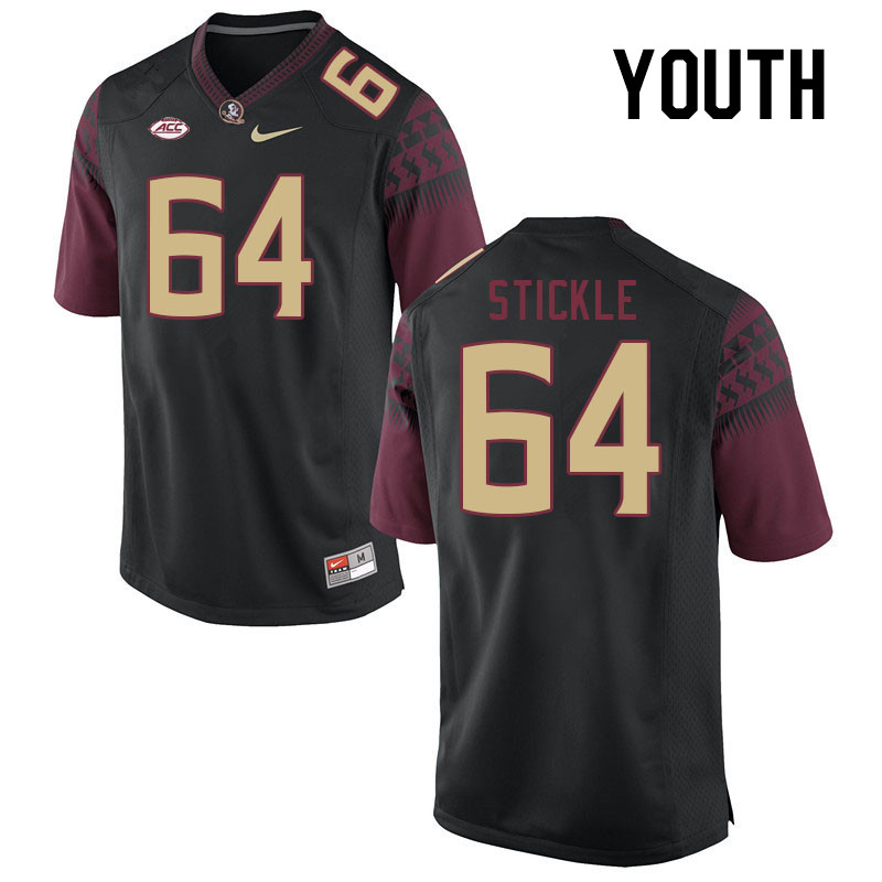 Youth #64 David Stickle Florida State Seminoles College Football Jerseys Stitched-Black